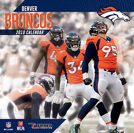 Turner Sports Monthly Wall Calendar 12 x 12 Denver Broncos January