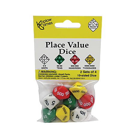 Koplow Games Place Value Dice, Ages 8-11, Set Of 2