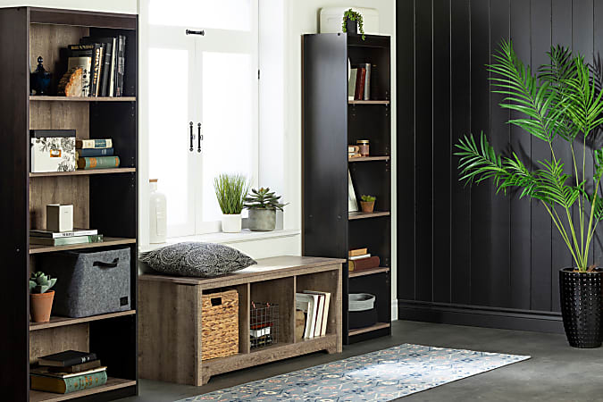 South shore axess 5 top shelf narrow bookcase