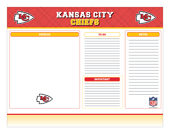 Markings by C.R. Gibson® Desk Notepad, 17" x 22", Kansas City Chiefs