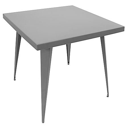 Lumisource Austin Industrial Dining Table, Square, Matte Gray