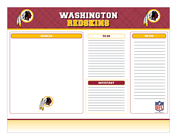 Markings by C.R. Gibson® Desk Notepad, 17" x 22", Washington Redskins