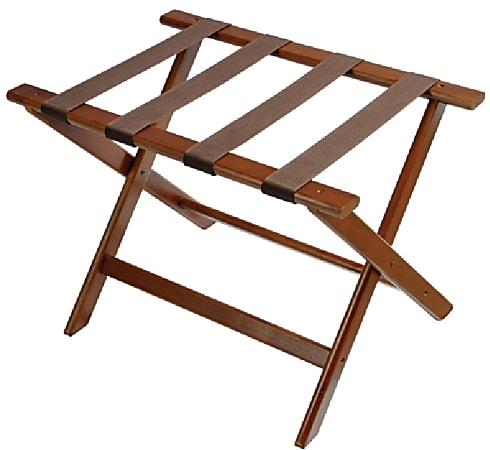 CSL Deluxe Wood Luggage Rack, 18”H x 26”W x 17"D,  Dark