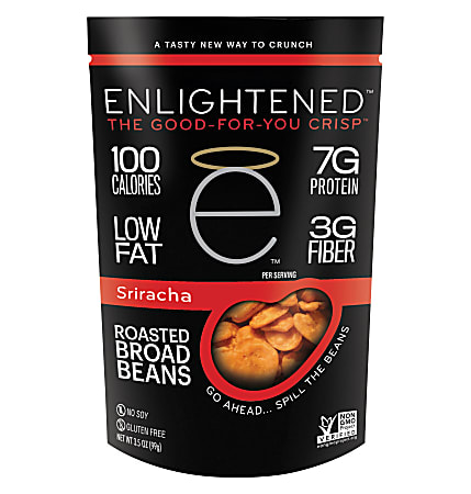 Enlightened Broad Bean Crisps, Sriracha, 3.5 Oz, Pack Of 12