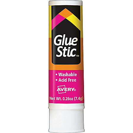 Avery Permanent Glue Stic - 0.26 oz - Fabric, Polystyrene - Acid-free, Non-toxic, Odorless - 1 Each - White