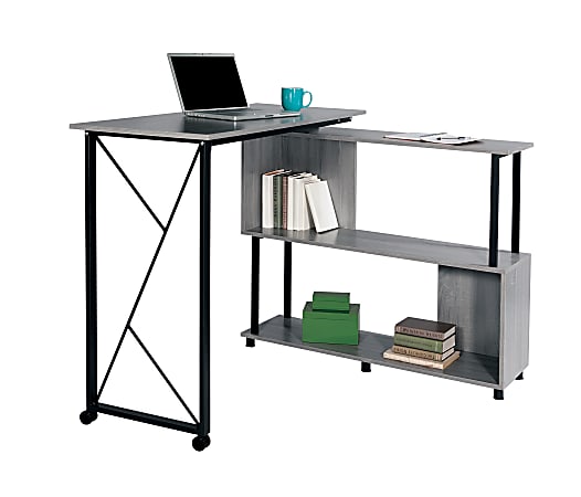 Safco® Mood™ Standing-Height Desk With Rotating Work Surface, Gray