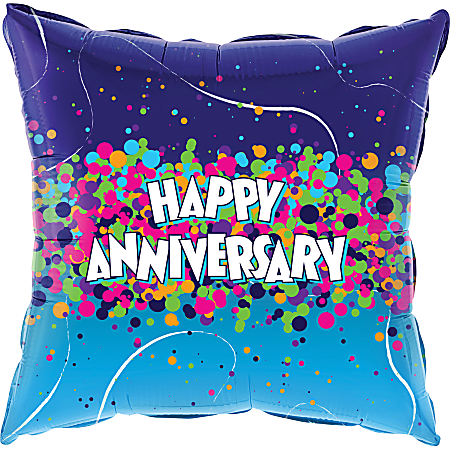 Amscan Love Foil Balloon, Heart, 18", Anniversary Dots And Streamers