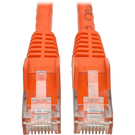 Tripp Lite Cat6 Gigabit Snagless Molded Ethernet Cable, 1', Orange