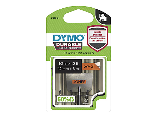 DYMO D1 - Self-adhesive - black on orange - Roll (0.47 in x 10 ft) 1 cassette(s) blister - label tape