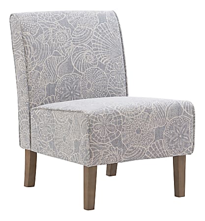 Linon Roxy Script Accent Chair, Rustic Gray/Stone Gray