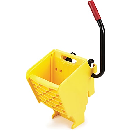 Rubbermaid Commercial WaveBrake Side Press Wringer - 8.75 gal - 31.1" x 13.4" x 15.8" - Plastic, Steel - Yellow - 1 Each