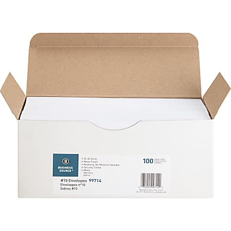 Business Source No. 10 Peel-to-seal Security Envelopes -