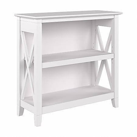 Bush Furniture Key West 32 W Secretary Desk With Storage And 5 Shelf  Bookcase Pure White Oak Standard Delivery - Office Depot
