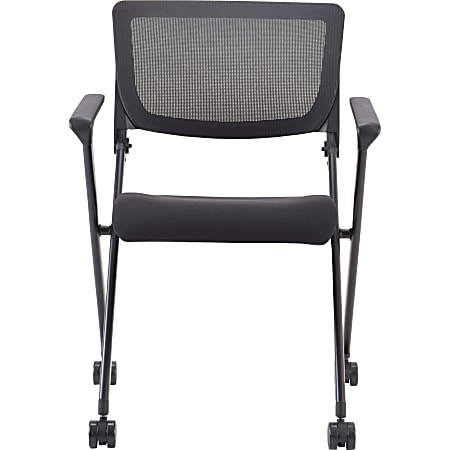 Lorell Mesh Back Nesting Chairs With Arms Black Set Of 2 Chairs ...