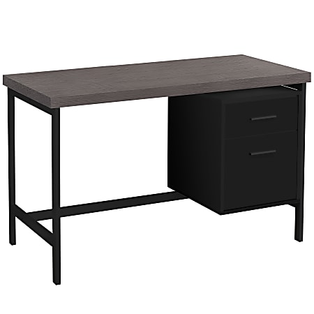 Monarch Specialties Paul 48"W Computer Desk, Black/Gray