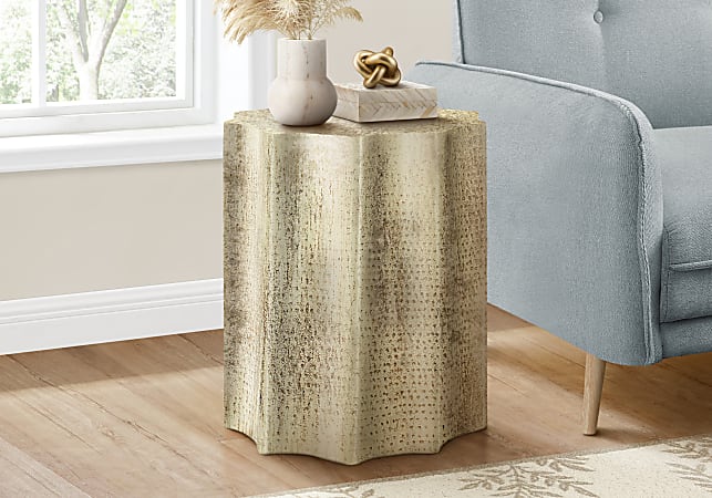 Monarch Specialties Frida Metal Accent Table, 22”H x 20"W x 20”D, Gold, I3902