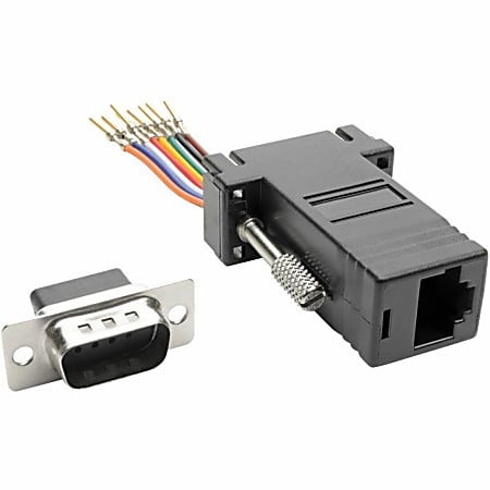 Eaton Tripp Lite Series DB9 to RJ45 Modular Serial Adapter (M/F), RS-232, RS-422, RS-485 - 1 x DB-9 Male Serial - 1 x RJ-45 Female Network - Black