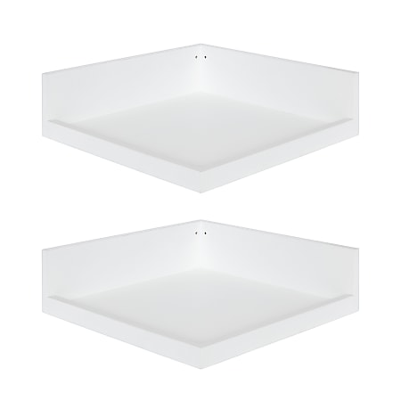 Kate And Laurel Levie Wall Shelves, 3-1/2”H x 12”W x 12”D, White,  Set Of 2 Shelves