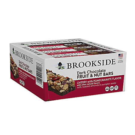 Brookside Dark Chocolate Fruit And Nut Bars, Cherry With Pomegranate, 1.4 Oz, Pack Of 12