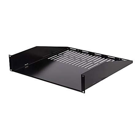 Vericom 2U Steel A/V Cantilever Shelf, 3-7/16”H x 19”W x 18”D, Black