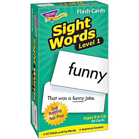 TREND Sight Words Skill Drill Flash Cards, Level 1, 6" x 3", Pack Of 96