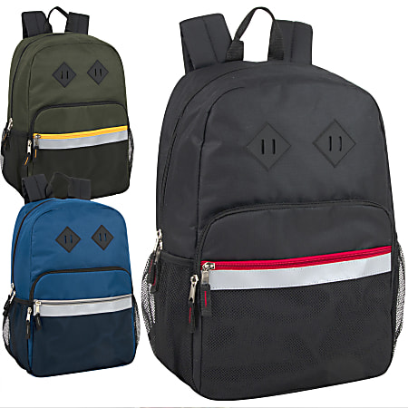 Trailmaker Safety Reflective Backpacks, Black/Blue/Green, Set Of