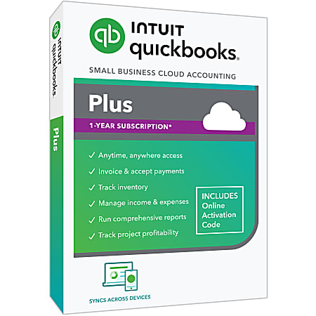 QuickBooks® Online Plus, 2024, For 5 Users, 1-Year Subscription, Windows® 10/Mac OS Big Sur 11, Disc/Product Key