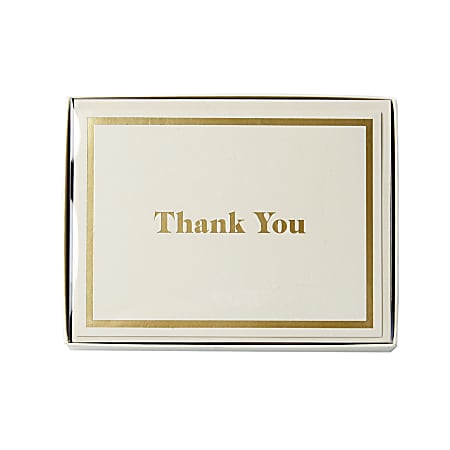 Sincerely A Collection by C.R. Gibson® Top-Fold Thank You Notes, 3 3/4" x 5", Ivory, Pack Of 10
