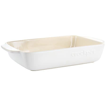 Crock-Pot Artisan 5.6-Quart Rectangular Stoneware Bake Pan, Cream