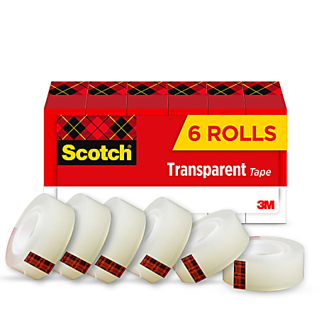 Amazon.com: Scotch Transparent Tape, 1/2 in x 1296 in, 2