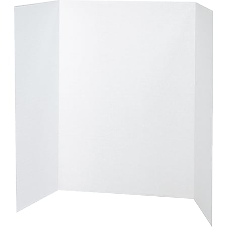 Pacon® 80% Recycled Single-Walled Tri-Fold Presentation Boards, 48" x 36", White, Carton Of 24
