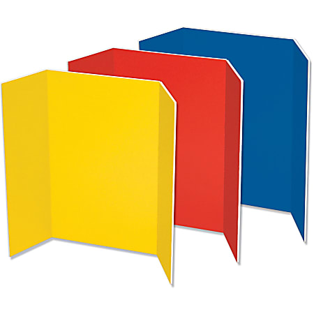 Pacon® Tri-Fold Foam Presentation Board, 48" x 36", Assorted, Carton Of 6