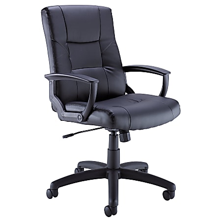 Bush Business Furniture Bonded Leather Managers High-Back Chair, Classic Black, Standard Delivery Service