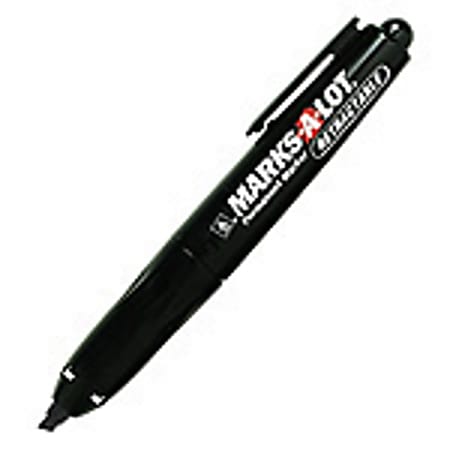 Avery® Marks-A-Lot® Retractable Permanent Markers, Black, Pack Of 12