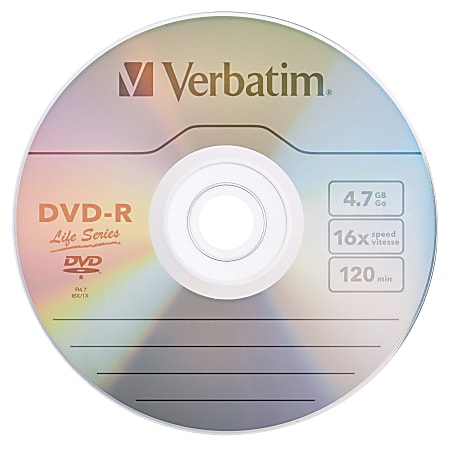 Verbatim Life Series DVD R Disc Spindle Pack Of 100 - Office Depot
