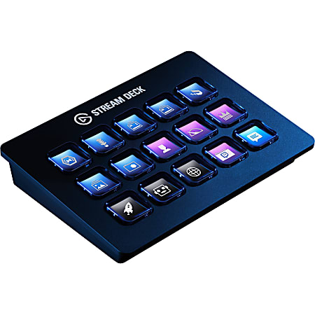 Elgato Stream Deck Keyboard - Cable Connectivity - USB 2.0 Interface - Mac, PC, Windows - Black