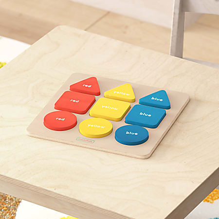 Flash Furniture Bright Beginnings Commercial-Grade Basic Shapes And Colors Puzzle Board, STEM, Prek-K To 4th Grade