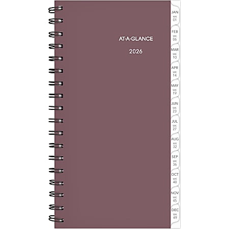 AT-A-GLANCE® 2026 Weekly Planner Refill, Wirebound, Pocket, 3 1/4" x 6 1/2"