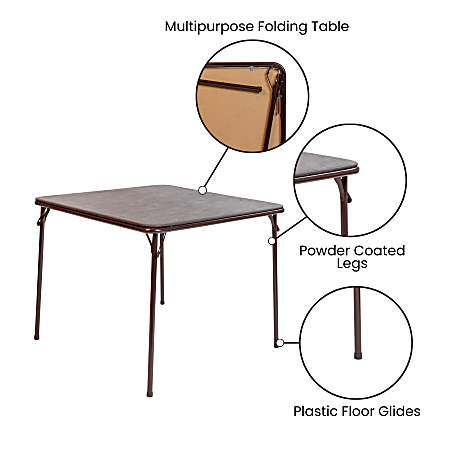 Flash Furniture Folding Card Table 27 34 H x 33 12 W x 33 12 D