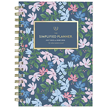 Simplified by Emily Ley for AT-A-GLANCE® Academic 2025-2026 Weekly Monthly Planner, Petite Floral, Small, 5 1/2" x 8 1/2"