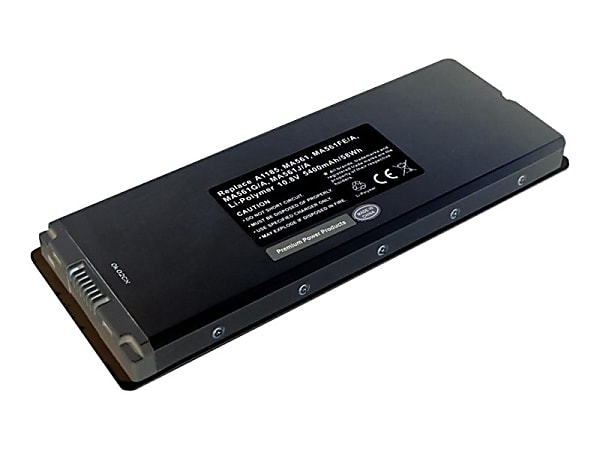 Compatible 6 cell (5400 mAh) battery for Apple Macbook 13 inch Black - Proprietary - Lithium Ion (Li-Ion) - 5000mAh - 10.8V DC