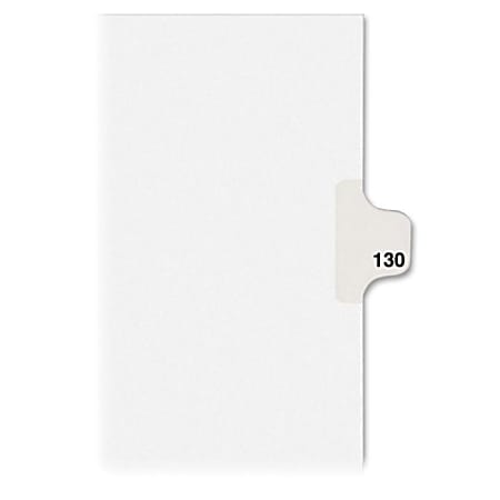 Avery Individual Side Tab Legal Exhibit Dividers - 1 Printed Tab(s) - Digit - Exhibit 130 - 8.50" Divider Width x 11" Divider Length - Letter - White Paper Divider - Paper Tab(s) - 25 / Pack