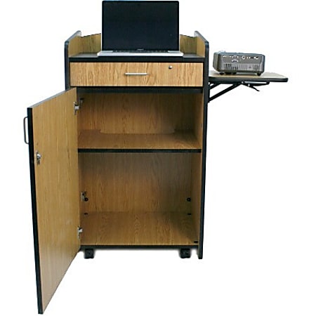 AmpliVox Multimedia Smart Computer Lectern Mahogany - Office Depot