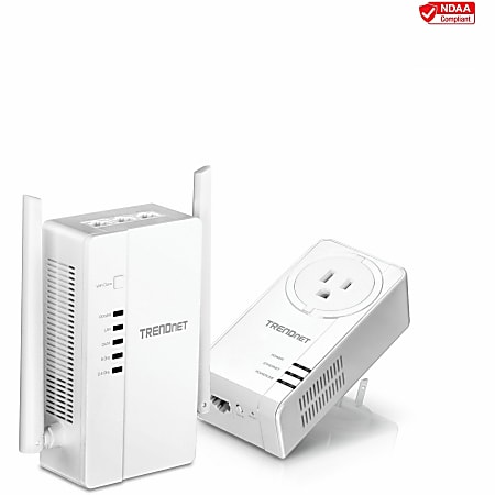 TRENDnet Wi-Fi Everywhere Powerline 1200 AV2 Dual-Band AC1200 Wireless Access Point Kit, Includes 1 x TPL-430AP And 1 x TPL-423E, 3 x Gigabit Ports, Easy Installation, White, TPL-430APK - AC1200 WiFi Everywhere Powerline AP Powerline 1200 Kit