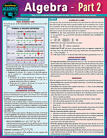 QuickStudy Guide, Algebra 2, 251118