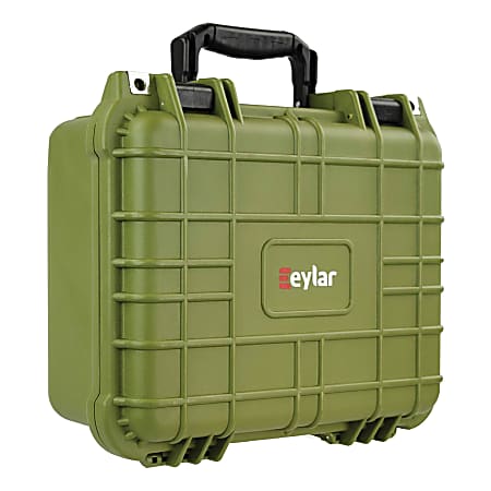 eylar Polypropylene SA00001 Standard Waterproof And Shockproof Gear Hard Case With Foam Insert, 6”H x 11-5/8”W x 13-3/8”D, Green
