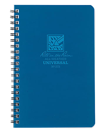 Rite in the Rain All-Weather Spiral Notebooks, Side, 4-5/8" x 7", 64 Pages (32 Sheets), Blue, Pack Of 6 Notebooks