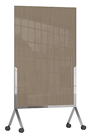 Rosseto Serving Solutions Avant Mobile Partition Standing Divider, 72" x 48", Semi Transparent -Bronze