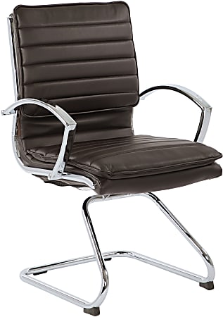 Office Star™ SPX23595C Faux Leather Mid-Back Guest Chair, Espresso