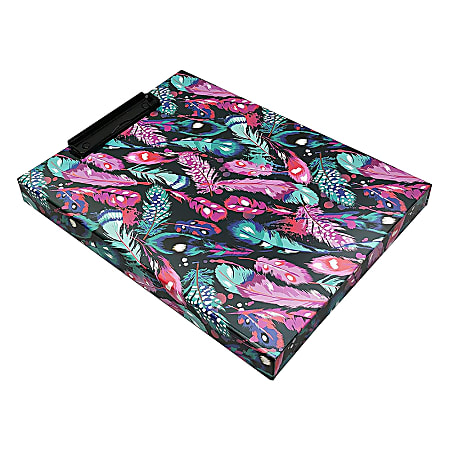 Snap-N-Store Storage Clipboard, 1-3/4" x 12-5/8", Bright Feathers
